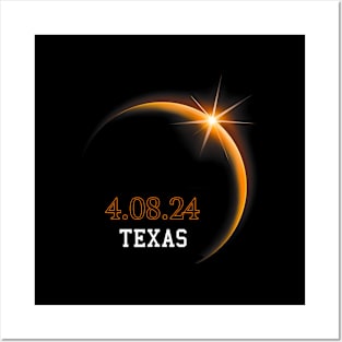 Total Solar Eclipse 2024 Texas Totality Spring 4.08.24 Posters and Art